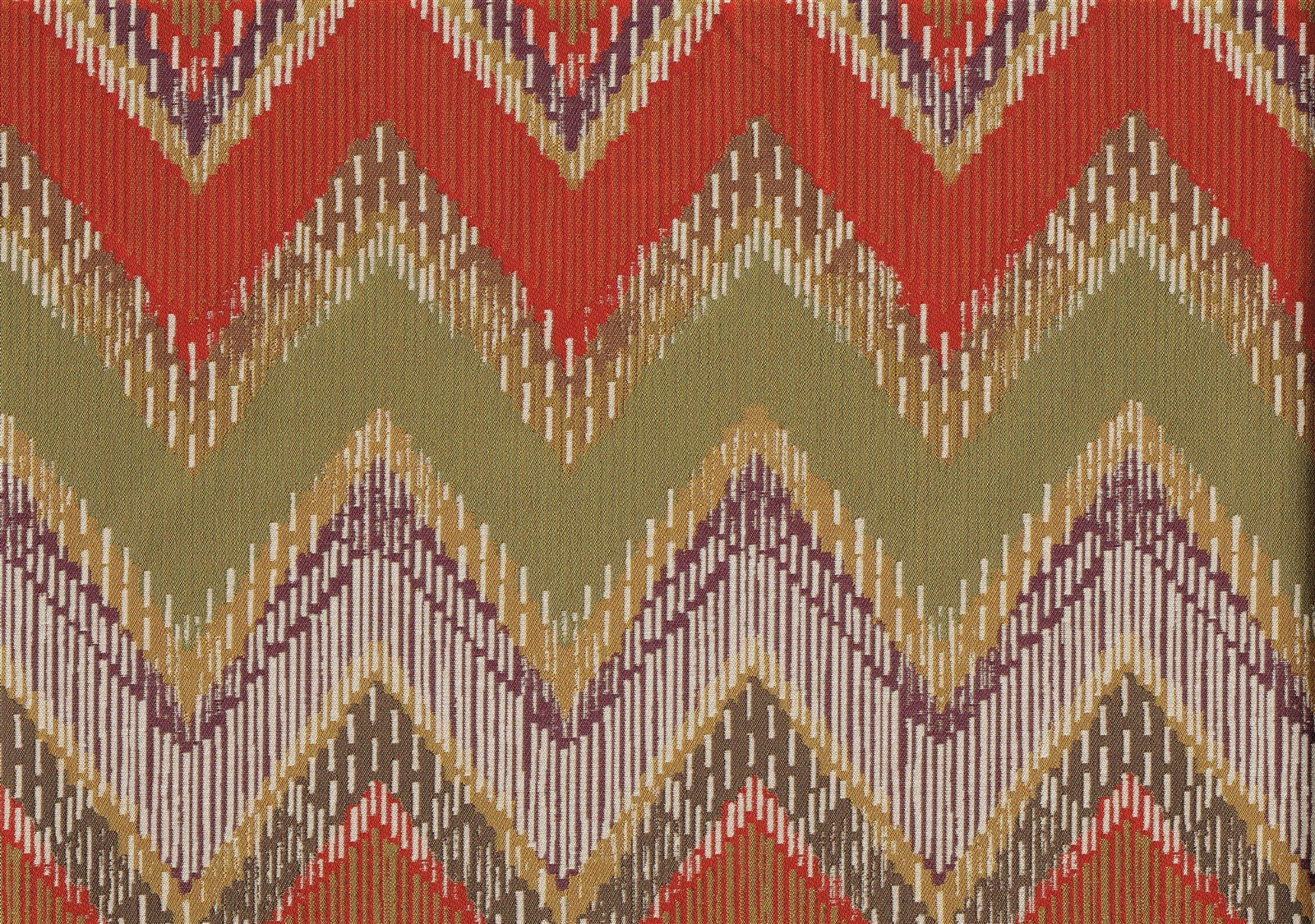 Swavelle Mill Creek Fabric Green Red Gold Purple Chevron Drapery  Upholstery 