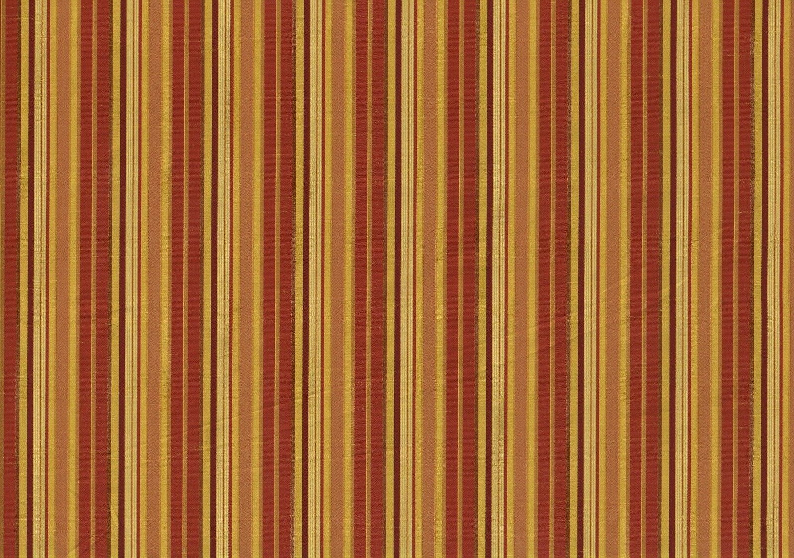4 Yards Richloom Fabric Cinnamon Gold Stripe  Drapery Upholstery