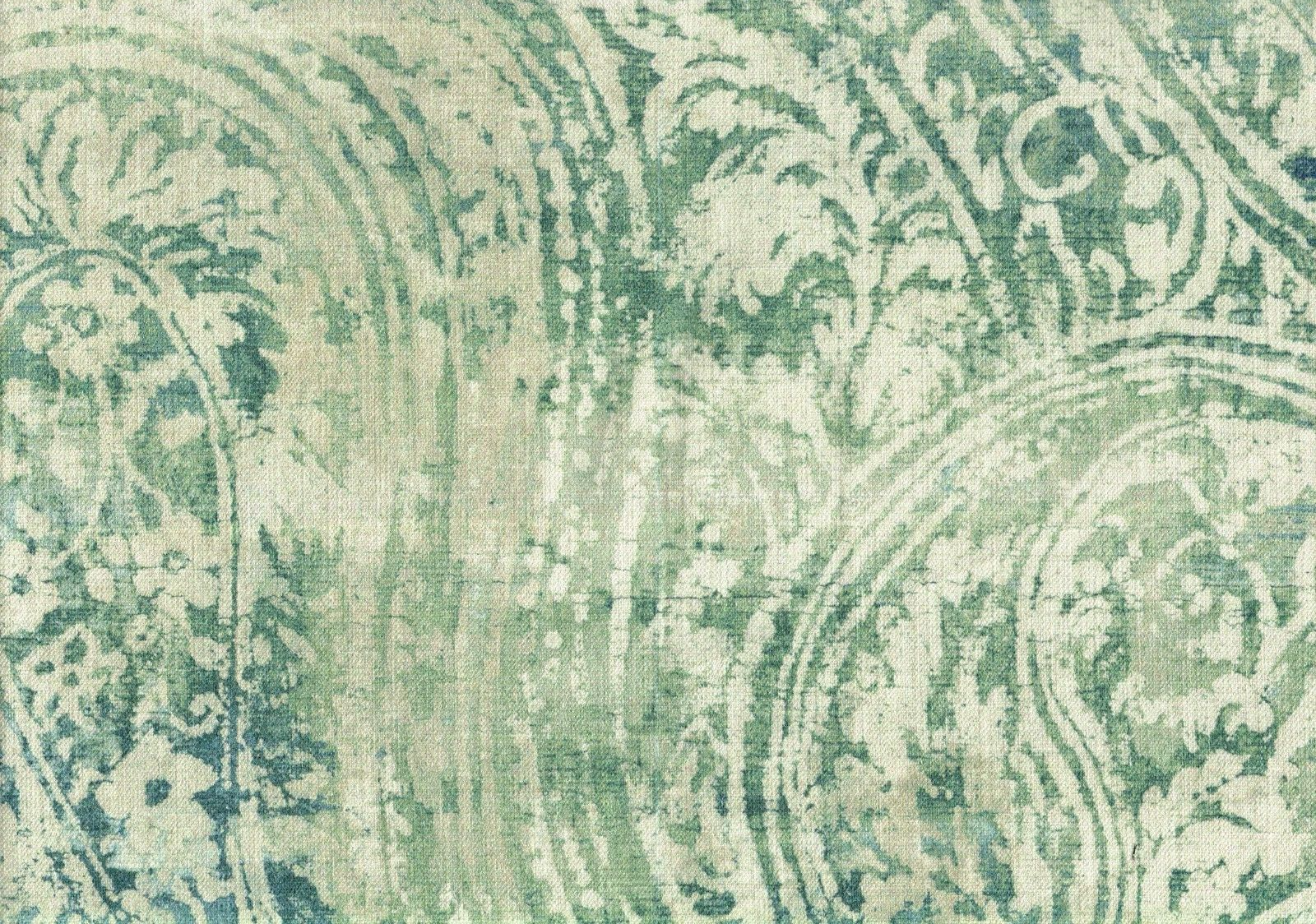 Richloom Fabric Behemian Green Cotton Print Drapery Upholstery