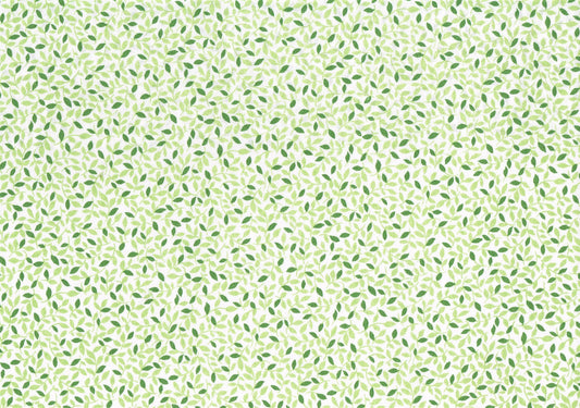 Travers Co Banbury White Green Leaves Cotton  Drapery Upholstery 