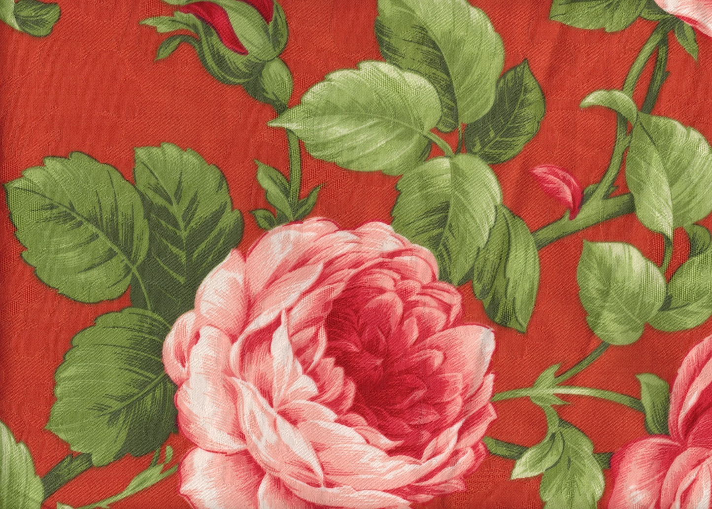 4 Yds Braemore Fabric Cabbage Rose Drapery Upholstery   Cotton