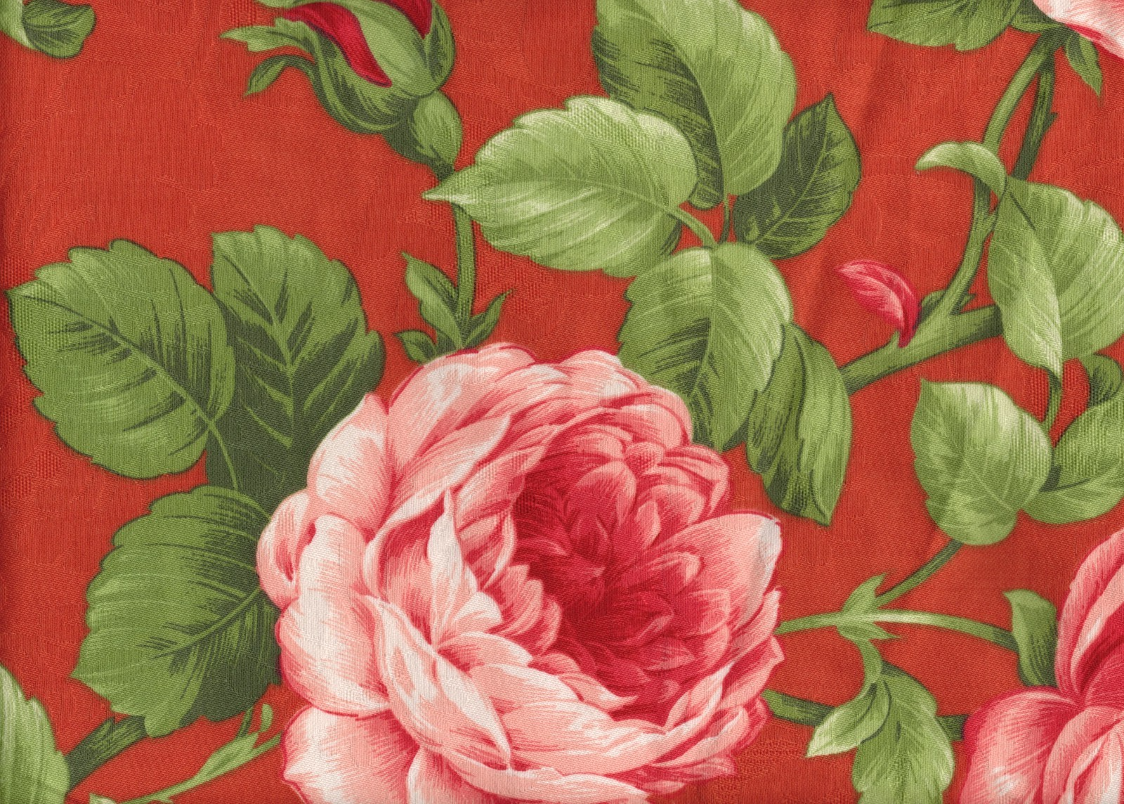 4 Yds Braemore Fabric Cabbage Rose Drapery Upholstery   Cotton