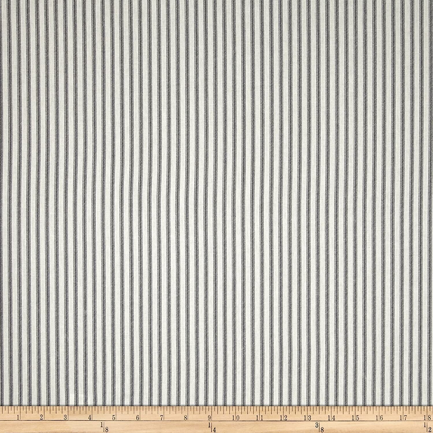 4 Yds  Magnolia Home Ticking Stripe Grey   Cotton  Drapery Upholstery