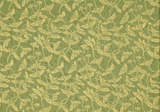  Avon Silk Fabric  100%  Silk Green Gold   Drapery Upholstery DL 1431 9