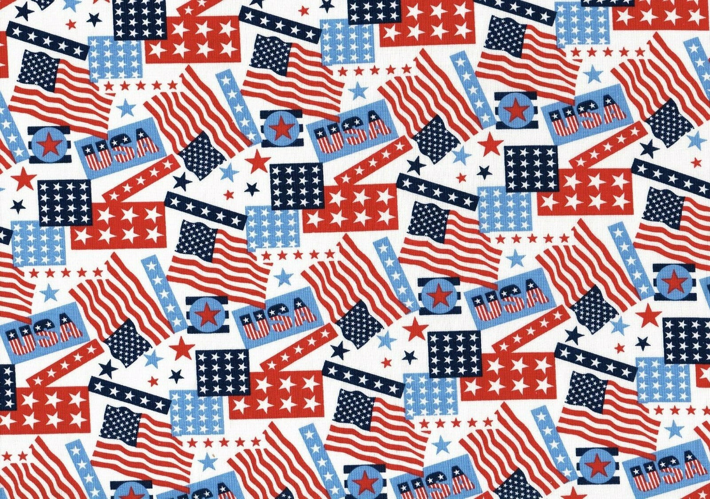 Designer Fabric Old Glory Flags  Stars 100% Cotton Quilting Drapery Upholstery 