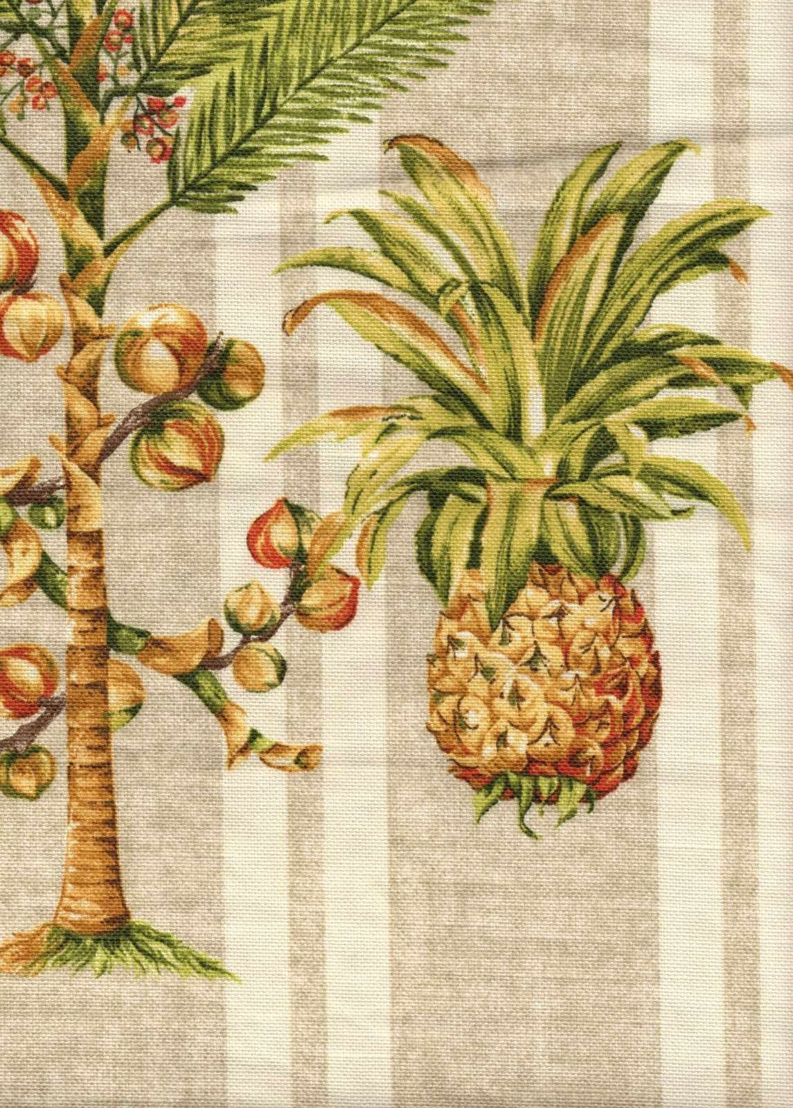 4 Yds PKaufmann Fabric Pineapple Trees  Drapery Upholstery