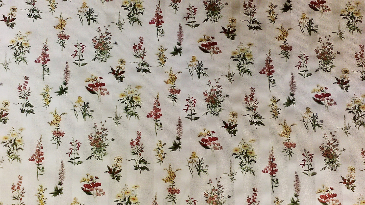 Mill Creek Fabric Floral Off White Yellow Green Drapery Upholstery
