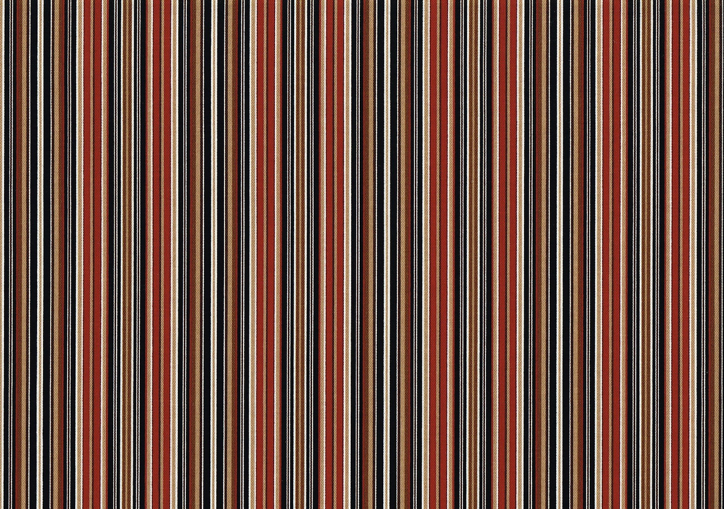 Bryant Ind Fabric  Red Black Gold Brown Striped  Outdoor Drapery Upholstery  