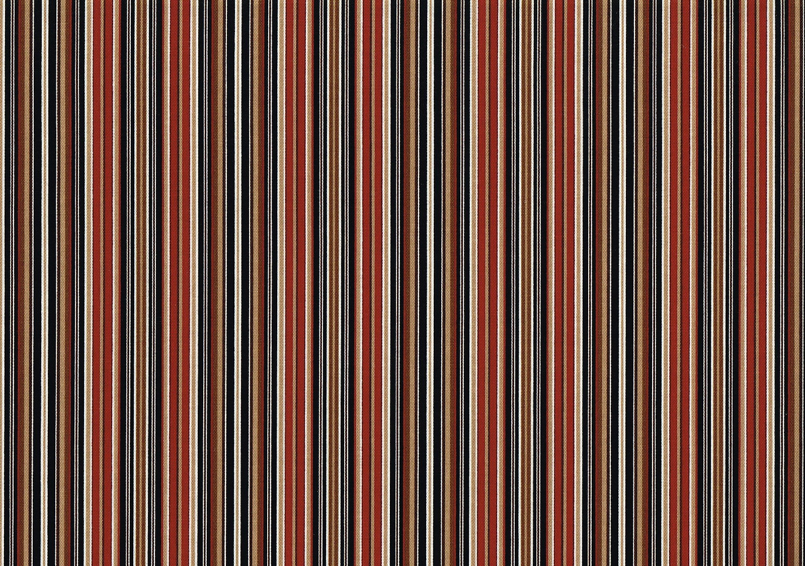 Bryant Ind Fabric  Red Black Gold Brown Striped  Outdoor Drapery Upholstery  