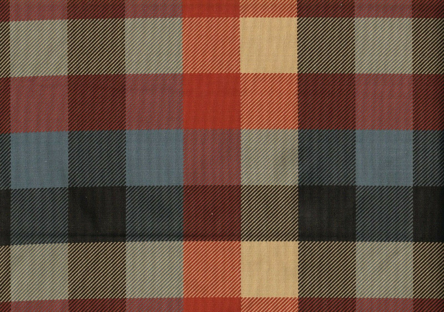 3 Yds Designer Fabric Red Green Gold Gray   Cotton Drapery Upholstery 