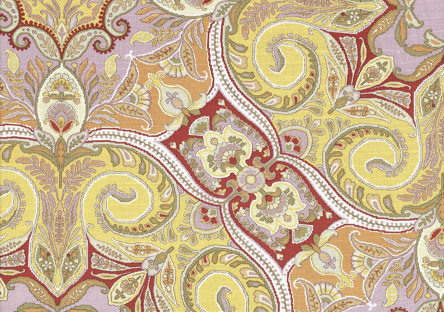 Jay Yang Fabric  Kashmir Yellow  Yellow Lavender Burgundy Tan Drapery Upholstery