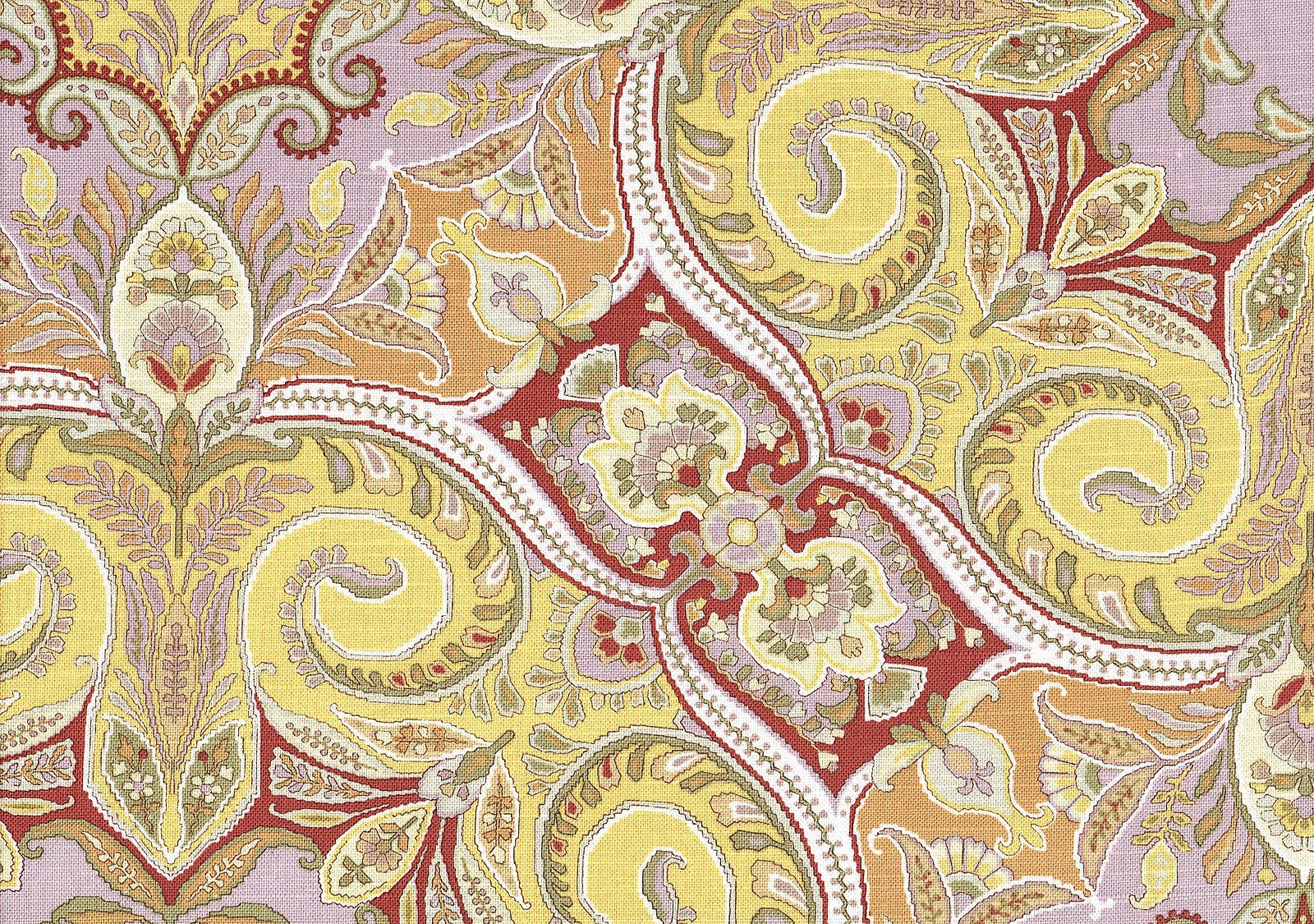 Jay Yang Fabric  Kashmir Yellow  Yellow Lavender Burgundy Tan Drapery Upholstery