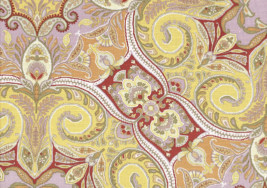 Jay Yang Fabric  Kashmir Yellow  Yellow Lavender Burgundy Tan Drapery Upholstery