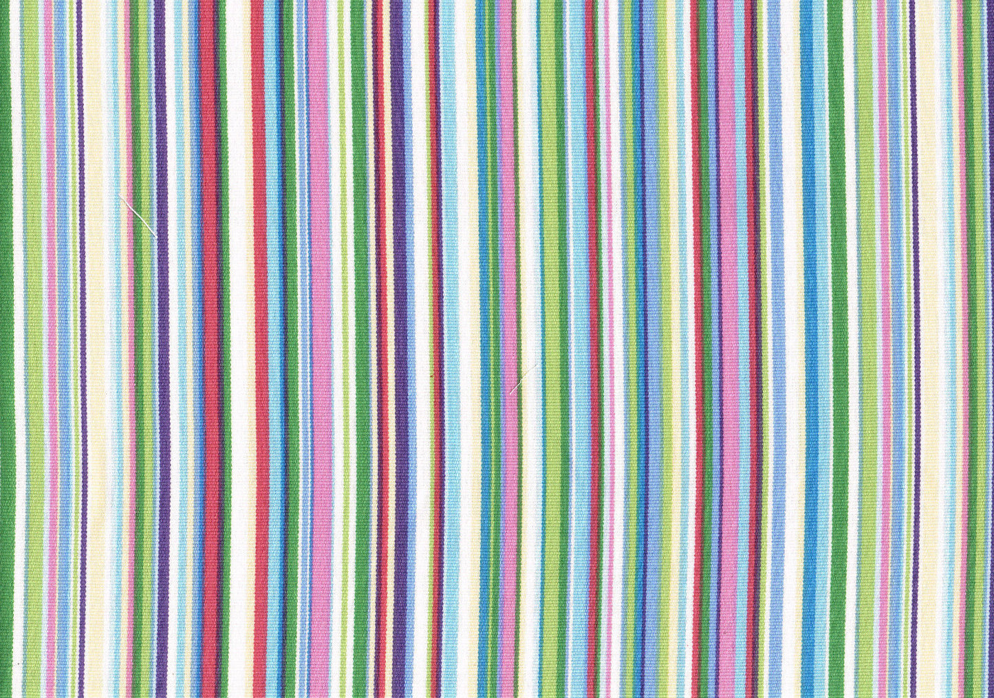 2.50 Yds PKaufmann Fabric Blue Pink Red Green Striped Cotton Drapery Upholstery