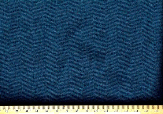 Designer Fabric Blue Herringbone Polyester Drapery Upholstery