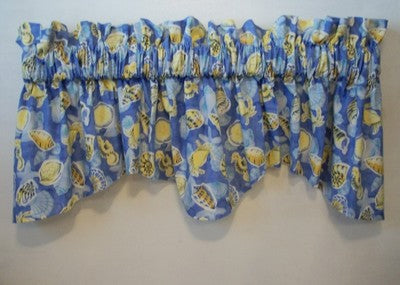 Waverly Fabric   Curtain Topper    Seashells