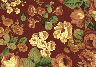 Robert Allen Floral Bouquet  Drapery Upholstery Rust 