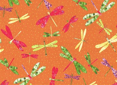 Designer Fabric Dragonflies  Multi Colored Print Drapery Upholstery 