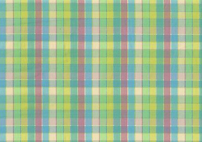 Designer Fabric  Yellow Green Cream Blue Pink Checks Drapery Upholstery 