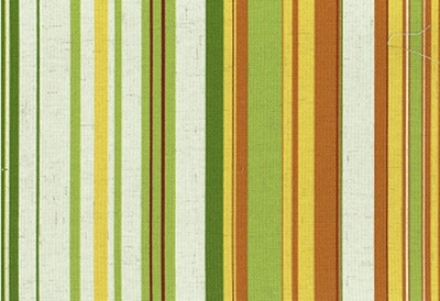 Designer Fabric  Caymen Linen Green Gold Cinnamon  Drapery Upholstery  Stripe  