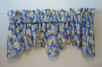 Waverly Fabric   Curtain Topper    Seashells