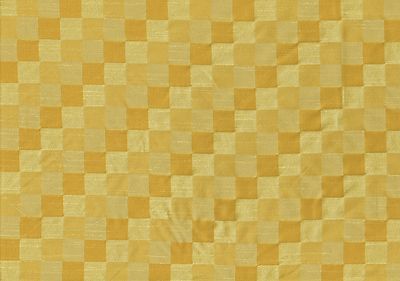 Designer Fabric Gold Checked Poly Silk Drapery Upholstery  