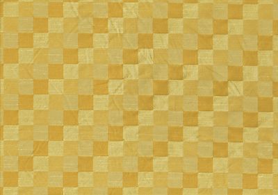 Designer Fabric Gold Checked Poly Silk Drapery Upholstery  