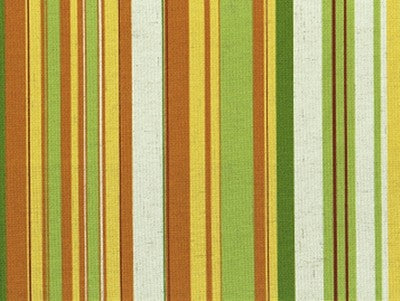 Designer Fabric  Caymen Linen Green Gold Cinnamon  Drapery Upholstery  Stripe  