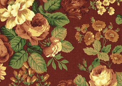 Robert Allen Floral Bouquet  Drapery Upholstery Rust 