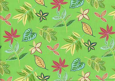 Waverly Fabric  Tropical Topics  Green Gold Red Aqua    Cotton  Drapery
