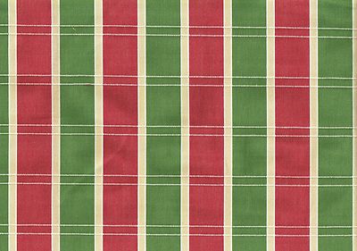 Designer Fabric Green Off White Rose Striped Cotton  Drapery Upholstery 