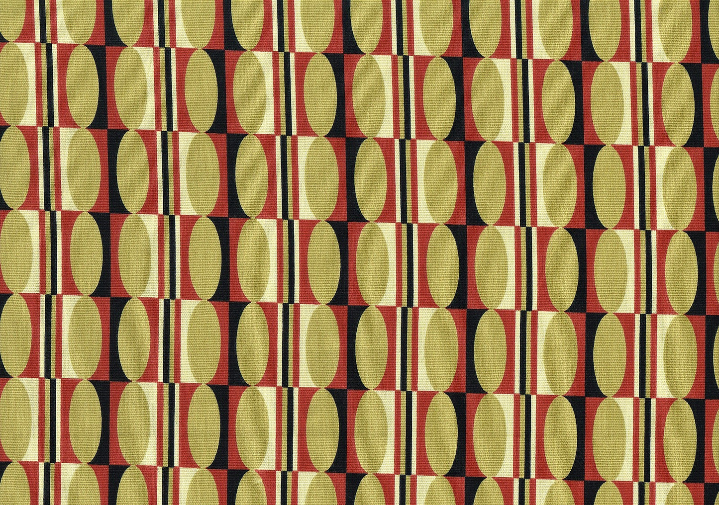 Waverly Fabric Shapes Camel Red Black  Cotton Drapery Upholstery  