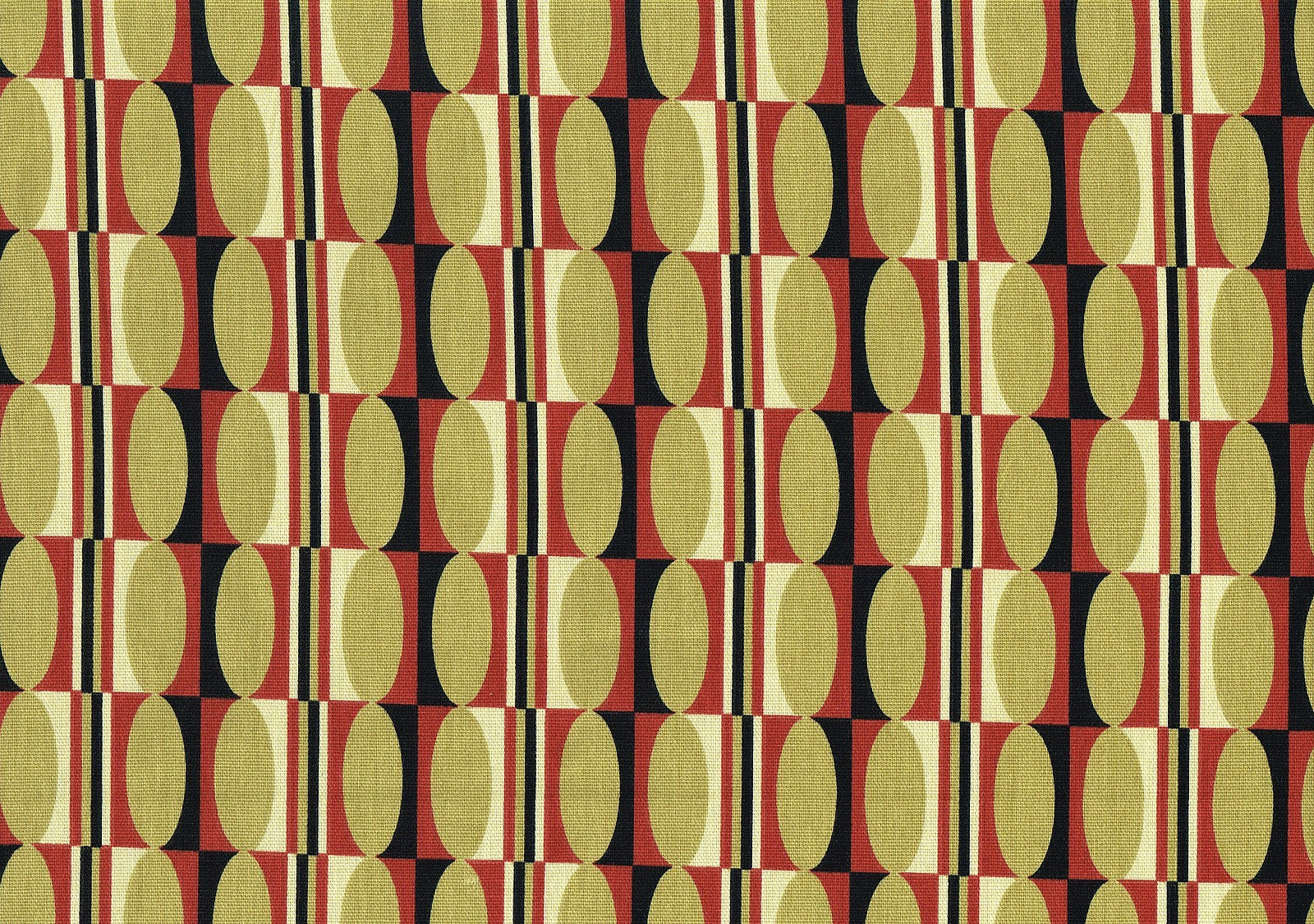 Waverly Fabric Shapes Camel Red Black  Cotton Drapery Upholstery  