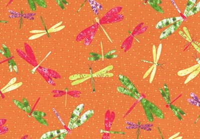 Designer Fabric Dragonflies  Multi Colored Print Drapery Upholstery 