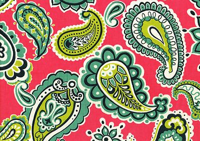 PKaufmann Fabric Pink Teal Lime Cotton Drapery Upholstery  Paisley 